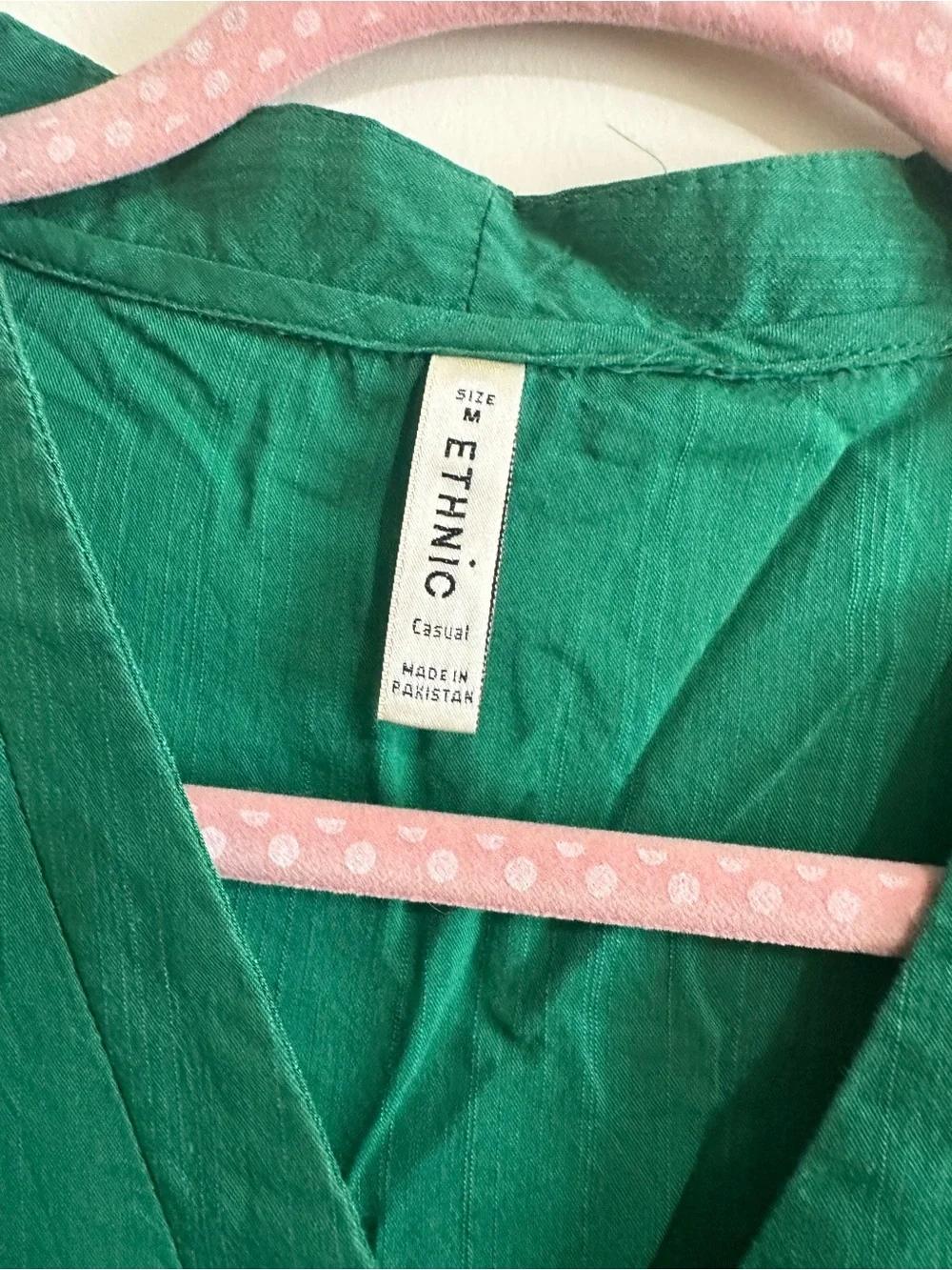 Green Tunic Set with Embellished Buttons